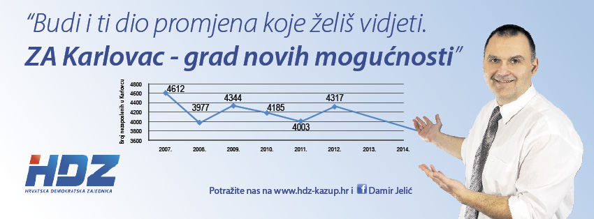 Plakat HDZ-a, izbori 2013. Izvor: facebook stranica Damira Jelića